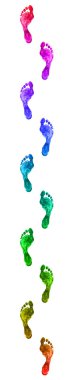 Multicolored footprints clipart