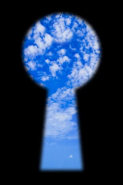 Sky in keyhole — Stock Photo, Image
