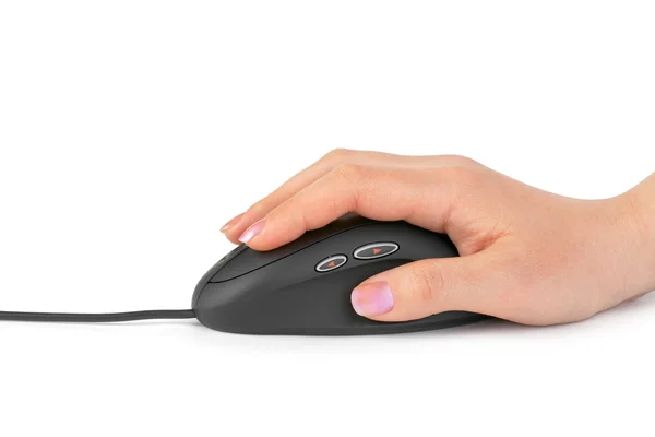 손 과 컴퓨터 마우스 — 스톡 사진