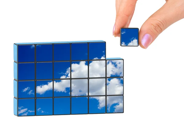 stock image Hand and sky puzzle