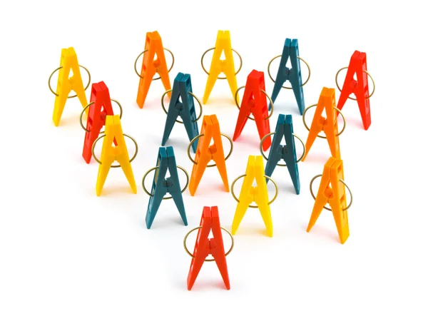 Skupina clothespins — Stock fotografie