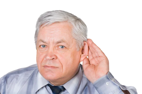 Homem em pose de escuta — Fotografia de Stock
