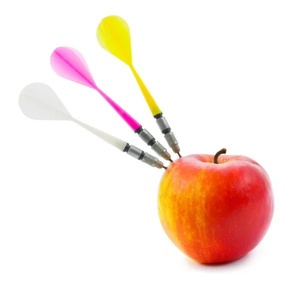 Apple and darts — Stock Photo, Image