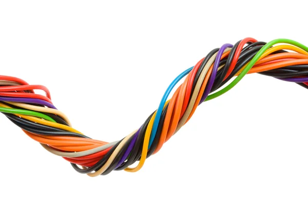 Різнокольорові комп'ютер кабель — стокове фото
