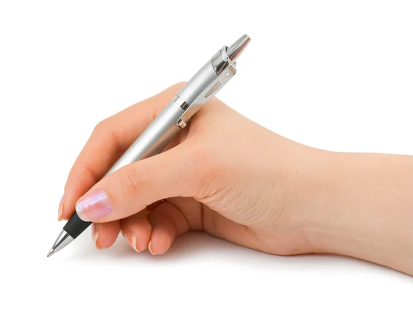 Kadının elinde kalem — Stok fotoğraf