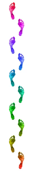 Veelkleurige voetafdrukken — Stockfoto