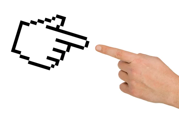 Cursor and hand — Stock Photo, Image
