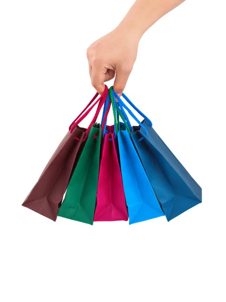 Mano con shopping bags — Foto Stock