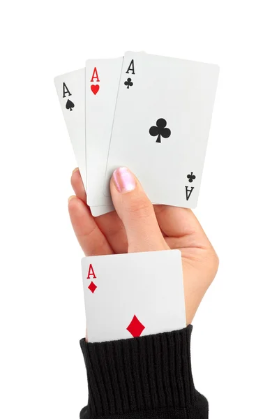 Χέρι και την κάρτα στο μανίκι — Φωτογραφία Αρχείου