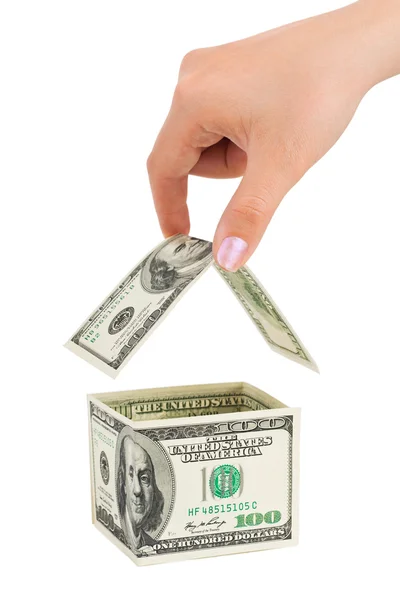 Hand en geld huis — Stockfoto