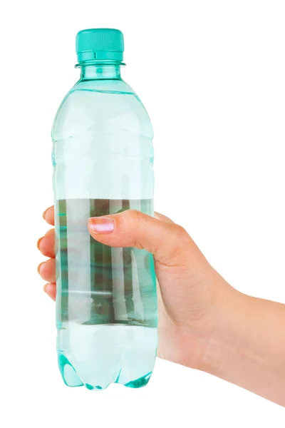 Ręka z butelka wody — Zdjęcie stockowe