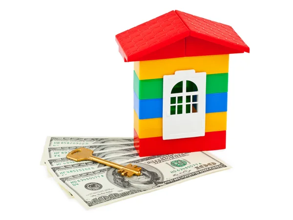 Oyuncak evi ve para — Stok fotoğraf