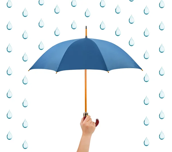 Mano con paraguas y lluvia —  Fotos de Stock