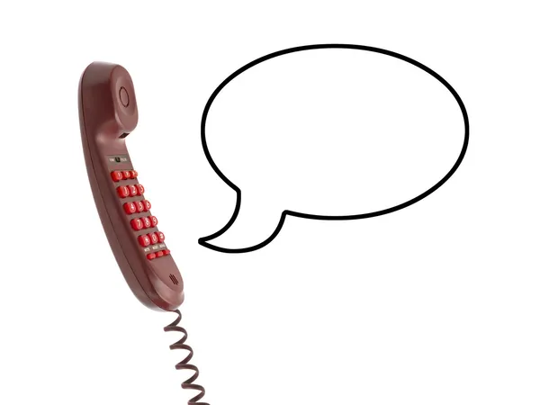 Telephone receiver and speech bubble — Stock Photo, Image