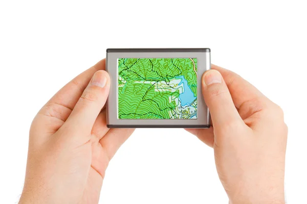 GPS in hands — Stock Photo, Image