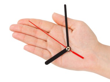 Hand with clock-hands clipart