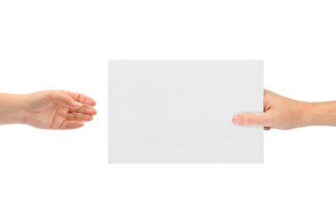 Hands and paper clipart