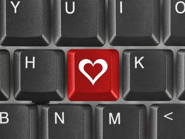 Комп'ютерна клавіатура з клавішею кохання — стокове фото