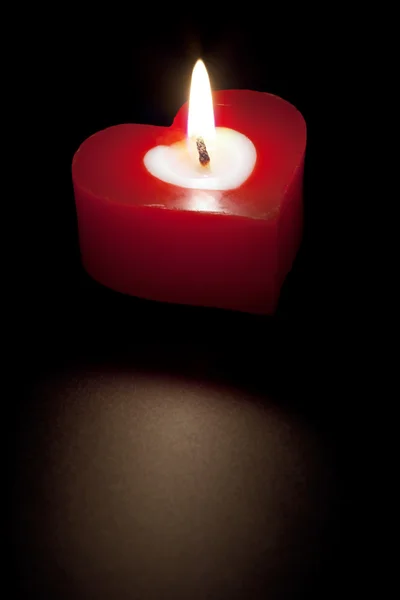 Świeczka w kształcie serca — Zdjęcie stockowe