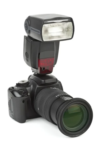 Câmera fotográfica e flash — Fotografia de Stock