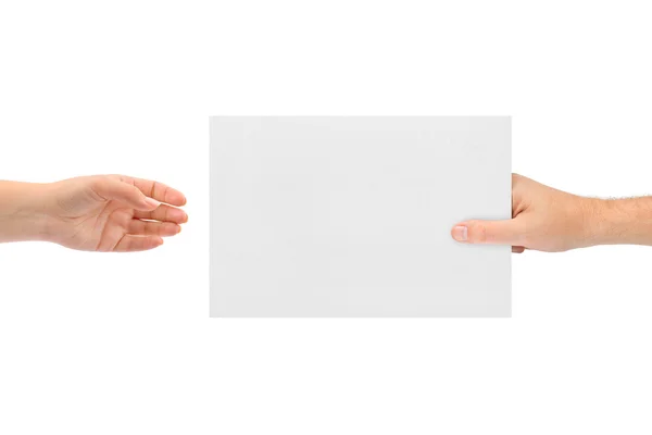 Руки и бумага — стоковое фото