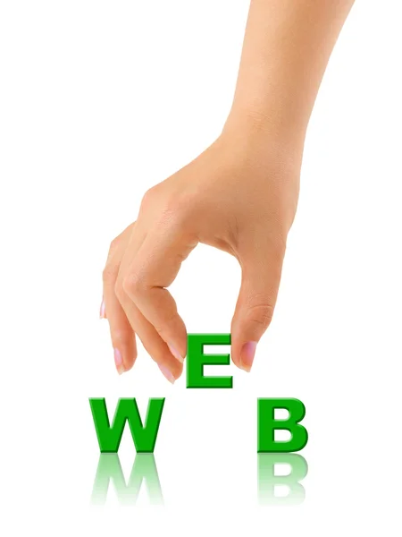 Hand en word web — Stockfoto