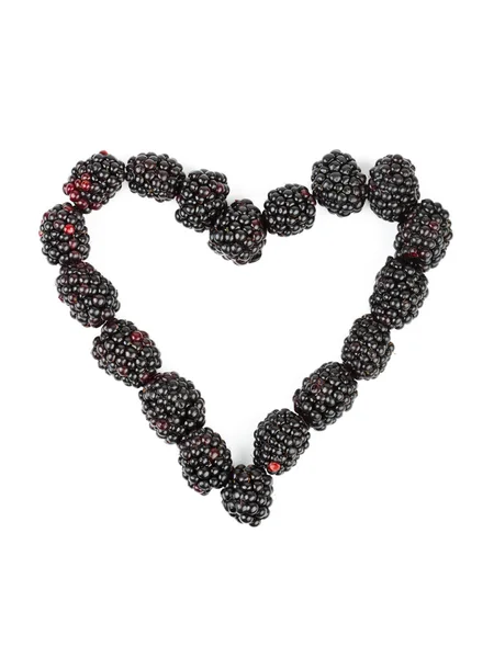 Heart made of blackberry — Stock Photo, Image
