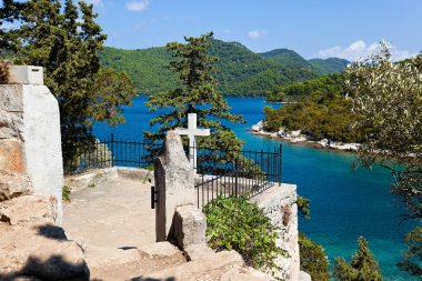 Grave on island Mljet in Croatia clipart