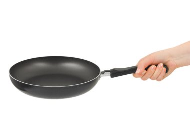 Hand with frying pan clipart