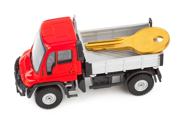 Camión de juguete con llave — Foto de Stock