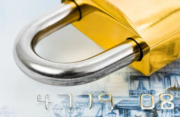 Kilit ve kredi kartı — Stok fotoğraf