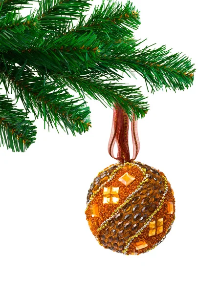 Vánoční strom a míček — Stock fotografie
