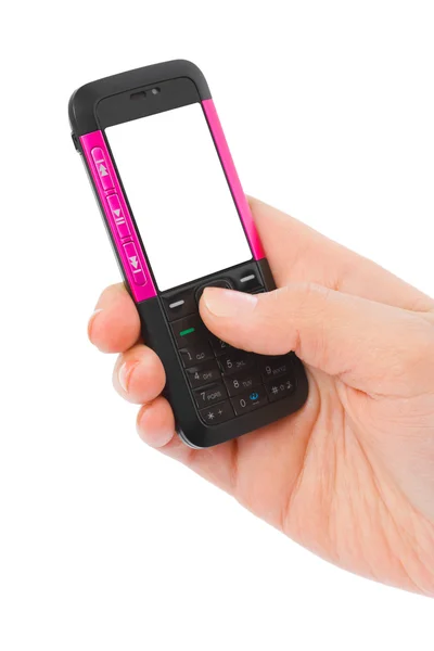 Kéz- és mobiltelefon — Stock Fotó