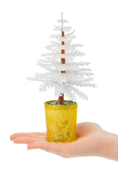 Dekorativa julgran i hand — Stockfoto
