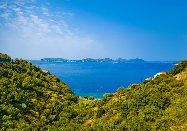 Harbor and islands in Croatia — Stock Photo, Image
