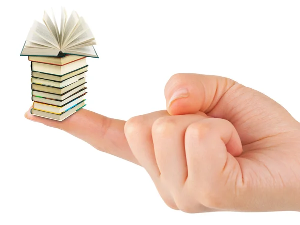 Hand and small books — Stock Photo, Image