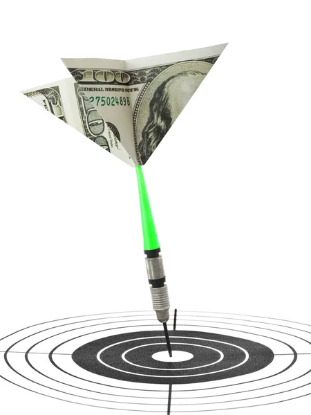 Geld darts en doel — Stockfoto
