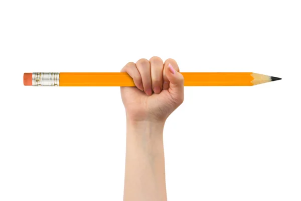 Большой карандаш в руке — стоковое фото