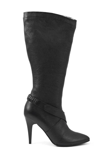 Черный женский ботинок — стоковое фото