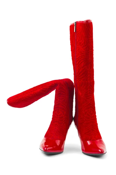 Červená žena boty — Stock fotografie