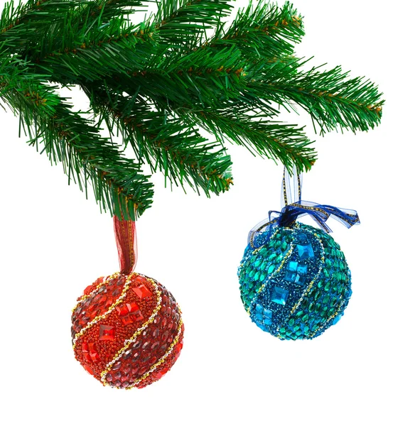 Árvore de Natal e bolas — Fotografia de Stock