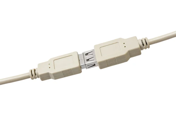 Kabel připojený počítač — Stock fotografie