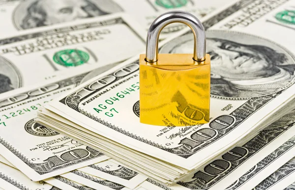 Money and lock — Stock Photo, Image