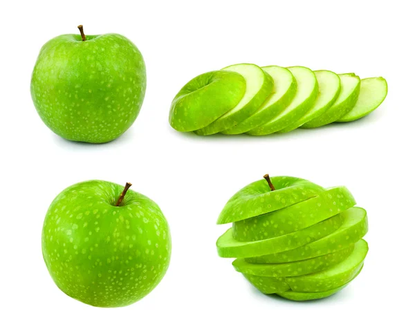 Set van groene appels — Stockfoto