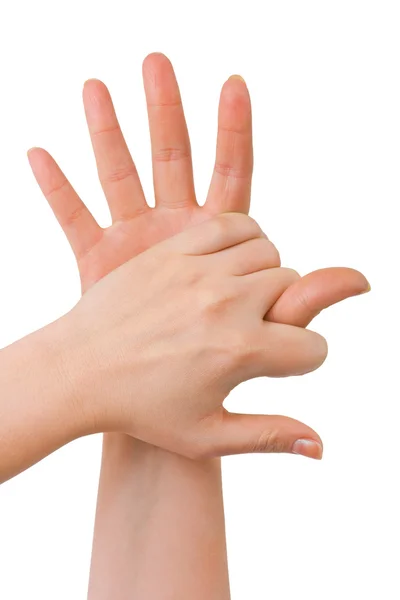 Mänsklig profil av händer — Stockfoto