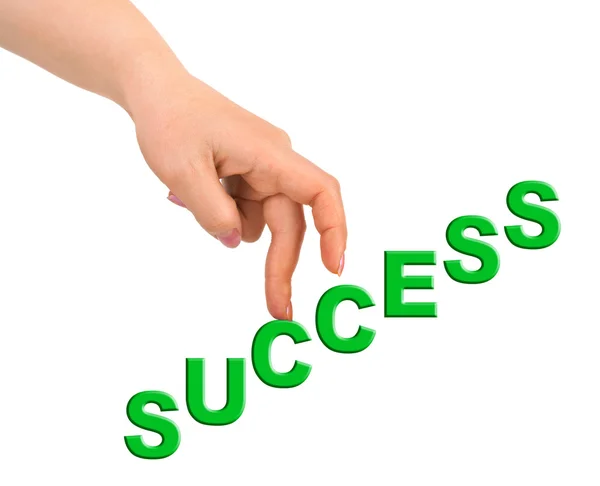 Hand en trappen succes — Stockfoto
