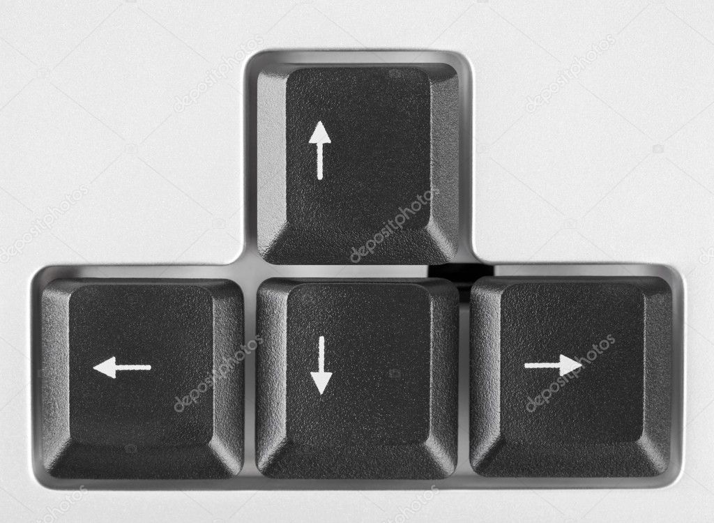 Arrows buttons on computer keyboard
