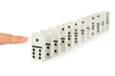 Finger and domino clipart