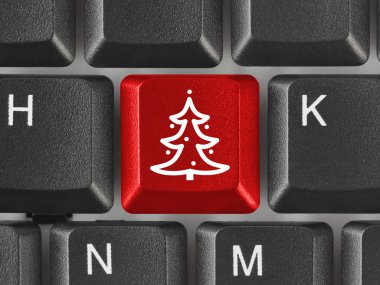 bilgisayar klavye ile Noel ağacı anahtar