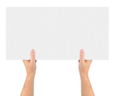 Hands and paper banner clipart